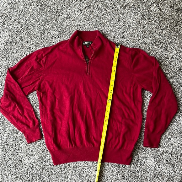 Orvis Other - Orvis Red Men’s Cotton Cashmere Pull-Over Quarter-zip Sweater Preppy